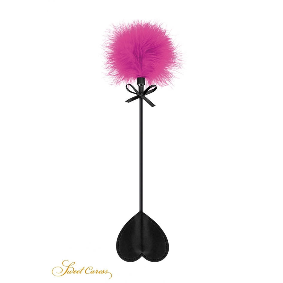 Tapette coeur avec pompon fuchsia - Sweet Caress