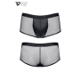 Boxer noir wetlook et mesh - Regnes